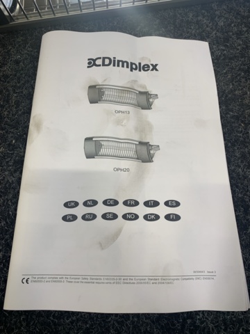 1366349-3 Radiant heater/Infrared heater Dimplex OPH 20