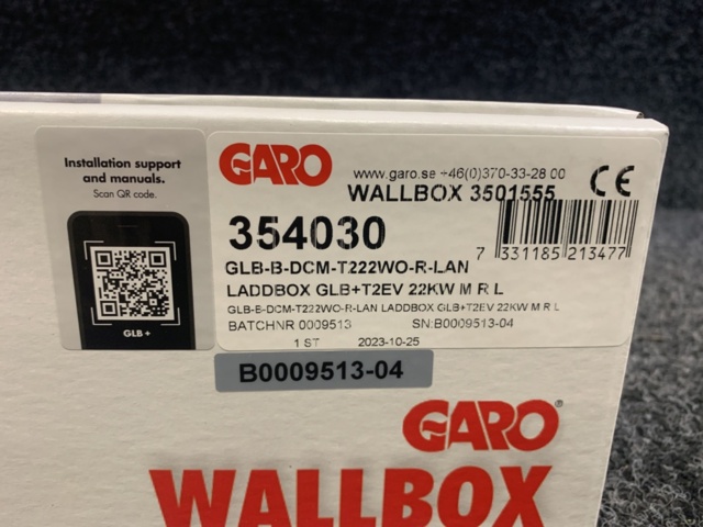 1366710-4 Elbilsladdare/Laddbox Garo GLB+ T2EV 22kW M R L, 354030