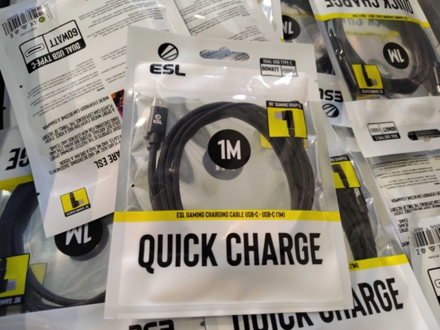 1369116-2 Gamingkabel USB-C till USB-C , 10 st - ESL Gaming, 1 meter