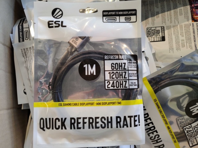 1369142-2 Cable Displayport to mini Displayport, 10 pcs - ESL Gaming, 1 meter