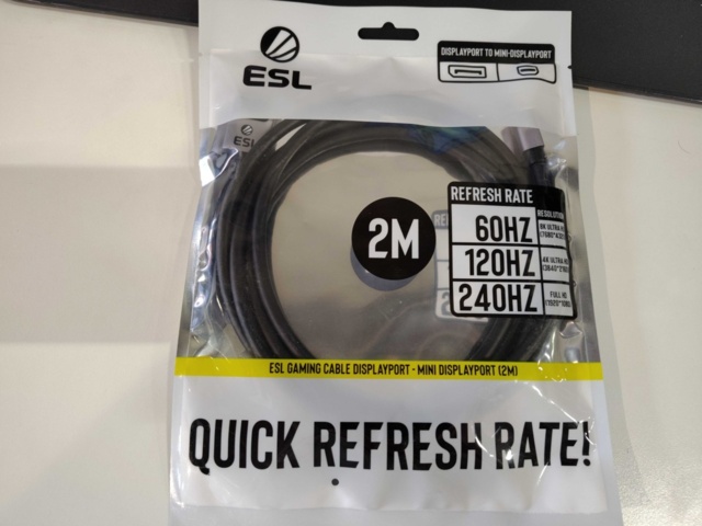 1369151-2 Cable Displayport to mini Displayport, 60 pcs - ESL Gaming, 2 meters