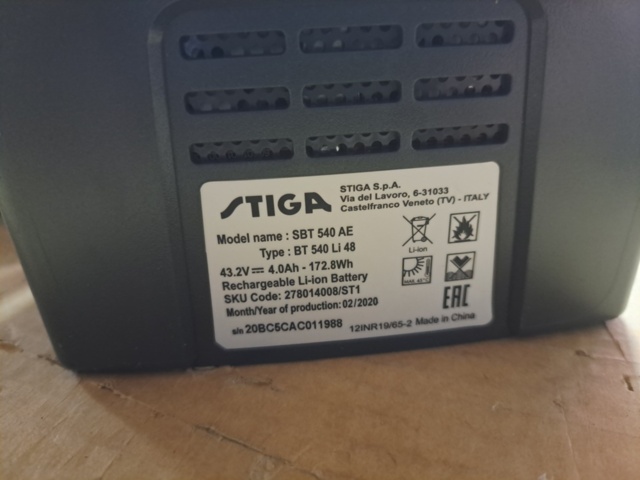 1360525-11 Battery STIGA SBT 540 AE