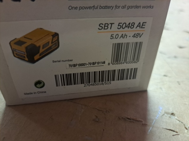1360545-3 Battery STIGA SBT 5048 AE