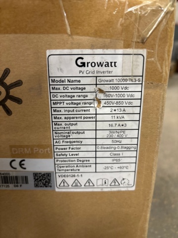1356289-2 New/unused inverter - Growatt 10000TL3-S