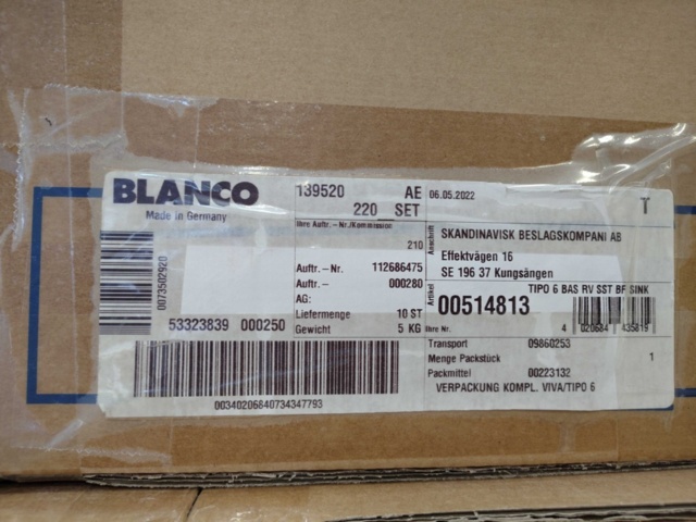 1369407-2 Sink - Blanco Tipo 6, stainless steel