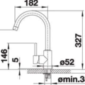 1369380-3 Kitchen faucet - Blanco Mida, silgranit white, single-lever faucet