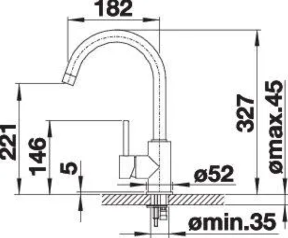 1369380-3 Kitchen faucet - Blanco Mida, silgranit white, single-lever faucet