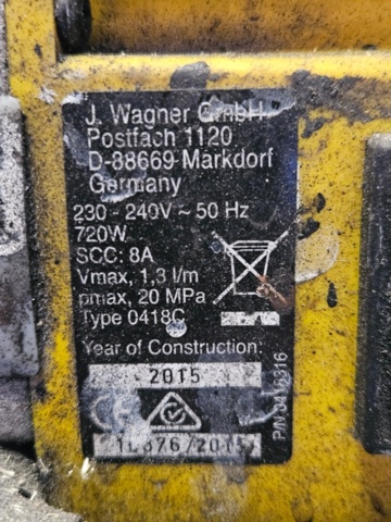 918973-5 Högtrycksspruta Wagner Projectpro 119, 2015