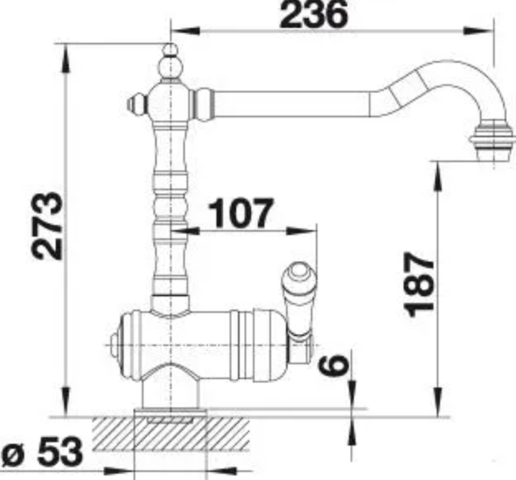 1369392-3 Kitchen faucet - Blanco Tradon, polished brass, single lever faucet