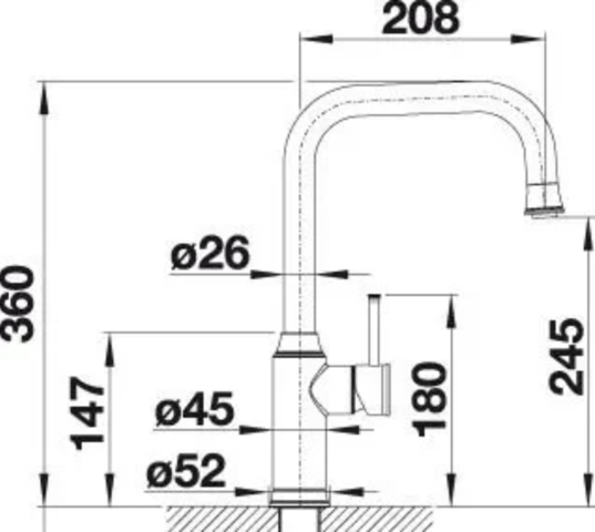 1369385-3 Kitchen faucet - Blanco Livia S, dark oxide, single-lever mixer with hand shower
