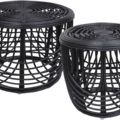 1374668-1 Heden coffee table set Ø60/40 cm - Rattan/black