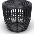 1374668-3 Heden coffee table set Ø60/40 cm - Rattan/black