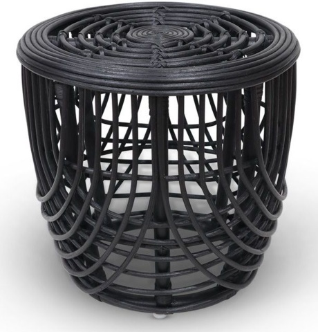 1374668-3 Heden coffee table set Ø60/40 cm - Rattan/black
