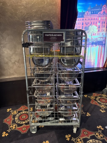 1355062-2 Stainless steel buffet containers, approx. 10 pieces including trolley
