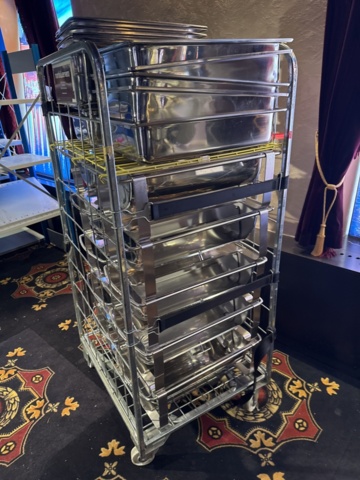 1355062-3 Stainless steel buffet containers, approx. 10 pieces including trolley
