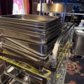 1355062-6 Stainless steel buffet containers, approx. 10 pieces including trolley