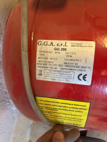 1321748-3 GGA drift-Air Compressor GG390 5.5hp 90 L