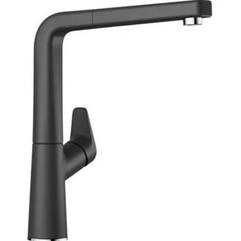 1375523-1 Köksblandare - Blanco Avona-S, silgranit antracit, Engreppsblandare med handdusch