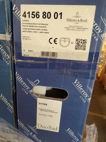 1375891-2 Tvättställ – Villeroy & Boch, väggmonterat, 800×470, smal kant, lättstädad keramik