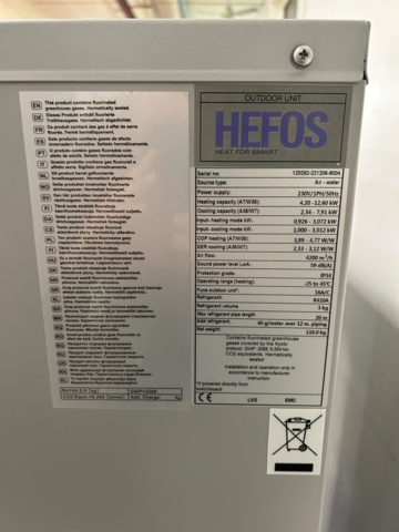 1376298-17 Luft-vattenvärmepump HEFOS V7 13kW