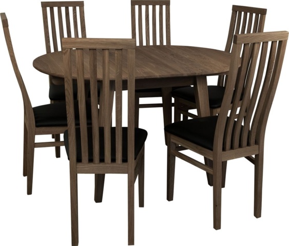 1376529-1 Genova runt matbord 90-130 cm - Brunoljad ek