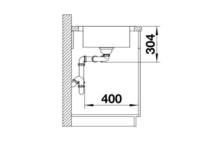 1369518-3 Sink - Blanco Dinas 8 S, stainless steel