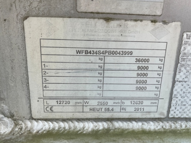 1277238-27 Silo trailer 55,000 liters - Feldbinder HEUT 55.4 -2010