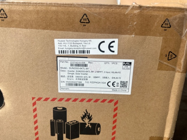 1358322-2 New/unused inverter - Huawei SUN2000-6KTL-M1