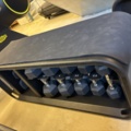 1303848-3 Sit-up bench with weight rack and dumbbells - Technogym