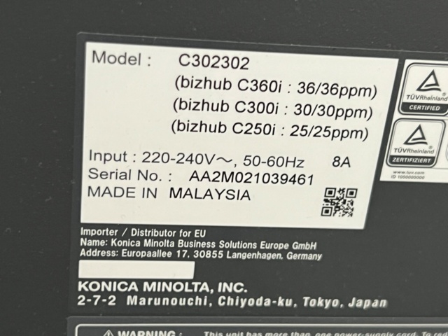 1364603-5 Multicopier Konica Minolta Bizhub C250i