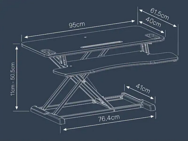1379529-4 Ergonomisk höj- och sänkbart skrivbord iiglo - Vit