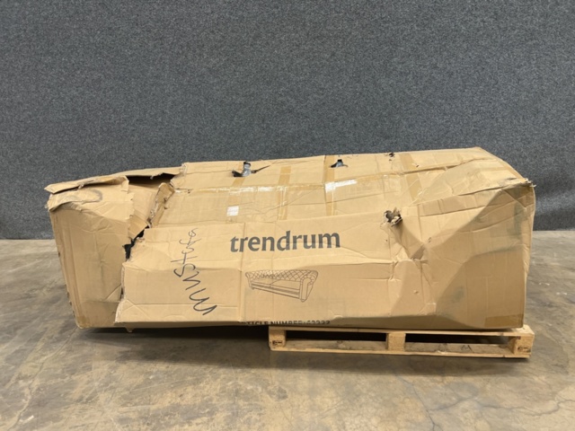 1379975-2 Soffa chesterfield 3-sits grå