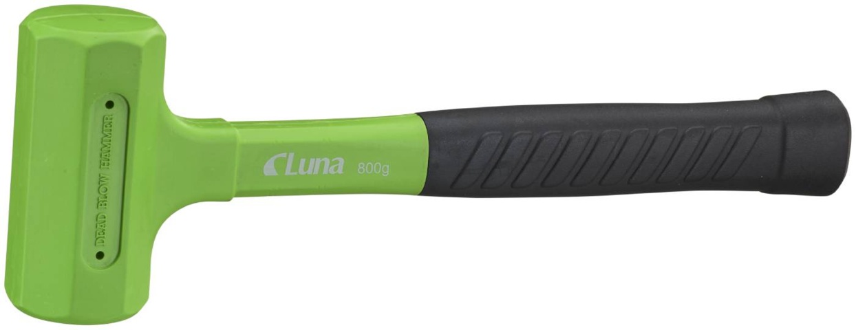 1380212-3 Non-rebound hammer, 4 pcs – Luna, 2×500 g & 2×800 g, steel shaft, recoil-absorbing, rubber-coated