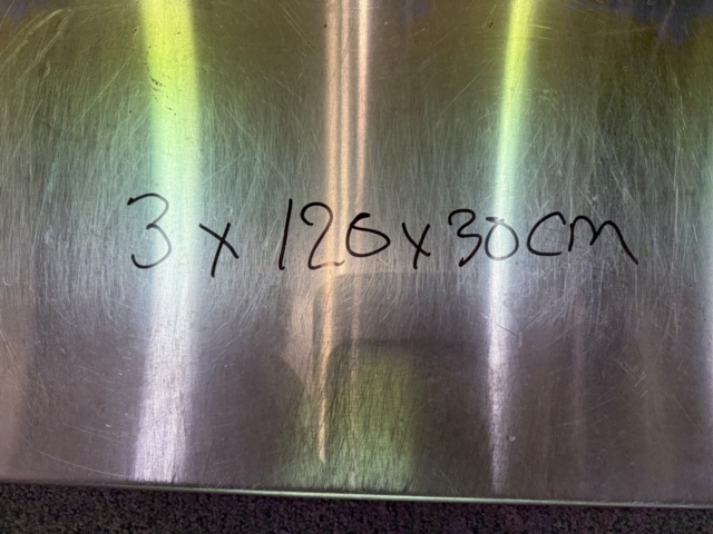 1351659-2 Rostfria hyllplan 3 st ca 120x30 cm inkl skenor och konsoler