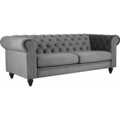 1379975-1 Soffa chesterfield 3-sits grå