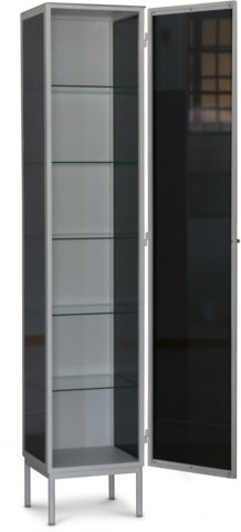 1380842-1 Revel white display cabinet 200x40 cm - Tinted glass