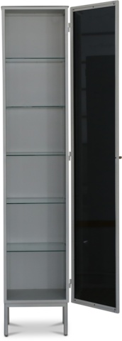 1380842-2 Revel white display cabinet 200x40 cm - Tinted glass