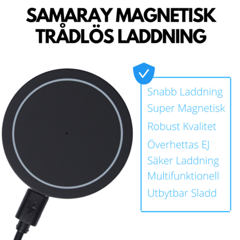 1381499-7 Trådlös laddare, 15 st - Samaray, magnetisk, 15W, inkl nätadapter