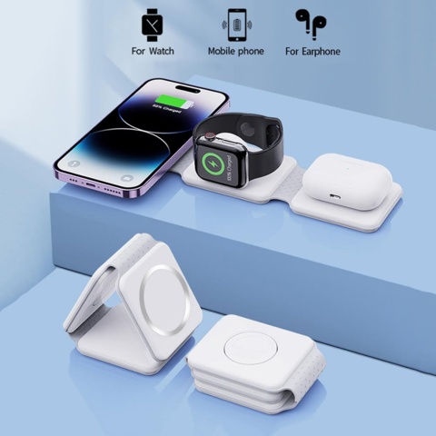 1381555-3 Laddare, 10 st - Samaray, 3-i-1, ihopfällbar, 20 W, För Apple