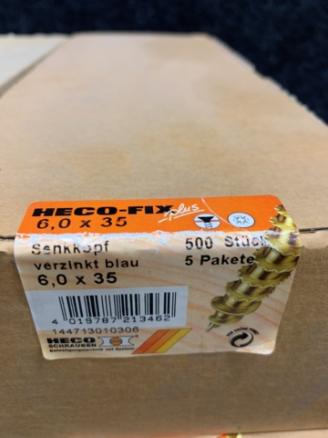 1381611-2 6 st förpackningar träskruv H-FIX TFX PLUS 6,0 x 35, HECO