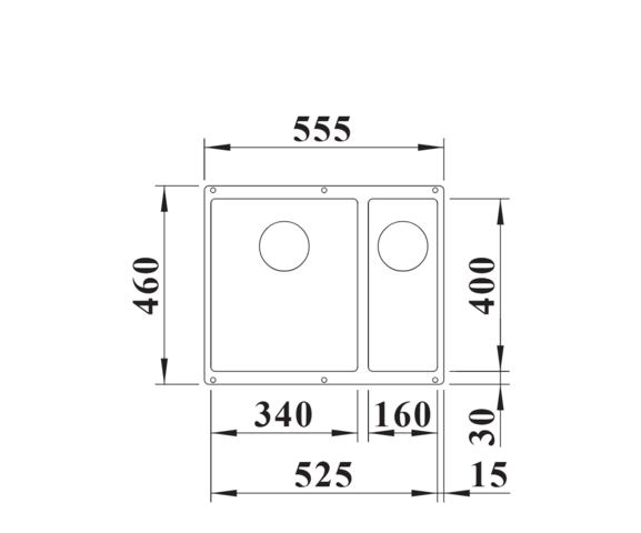 1369594-3 Sink - Blanco Rotan 340/160-U, Silgranit, Alumetallic