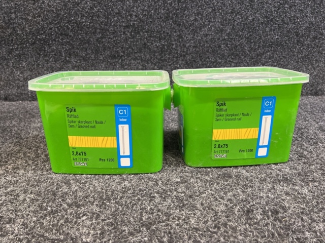 1382428-1 2 st Förpackningar Spik räfflad 2.8x75mm, Essve