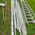 1381599-8 Construction equipment, 3 phase cables, straightedges, ladders, water hose