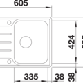 1369648-4 Sink - Blanco Lemis 45 S-IF Mini, Stainless steel