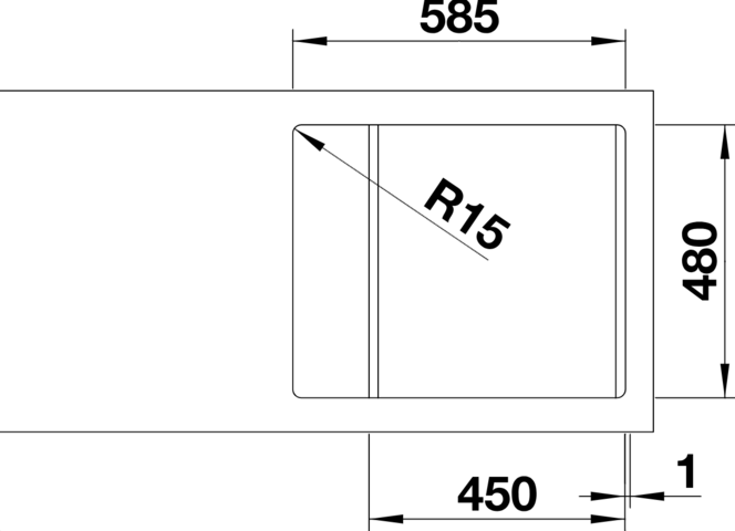 1369648-5 Sink - Blanco Lemis 45 S-IF Mini, Stainless steel