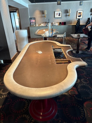 1380526-1 Poker table – grey edge, adjustable height (245 × 125 cm)