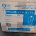 1383684-4 Visiting gown, 5 pcs 50-pack, white, PP, 112 cm, 25-30 g, size L