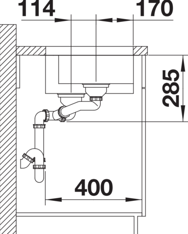 1369653-6 DIskho - Blanco Supra 340/180-U, Rostfritt stål, höger