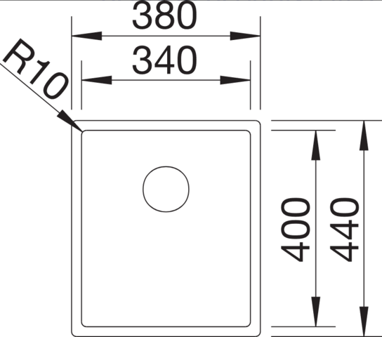 1369668-4 Diskho - Blanco Claron 340-U Durinox, rostfritt stål