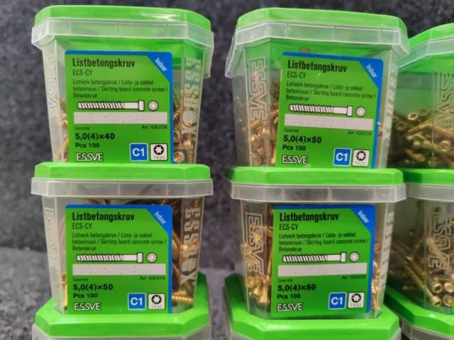 1383959-3 12 st Förpackningar Listbetongskruv, Essve